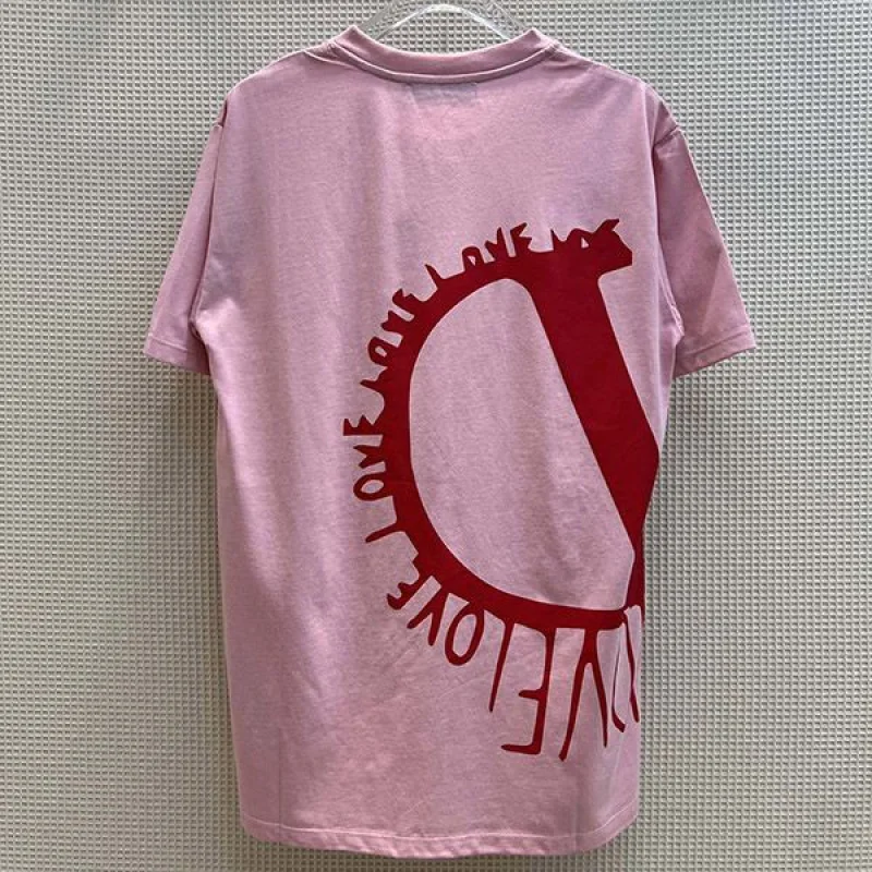 ヴァレンティノ 偽物 LOVE Vロゴ コットン 半袖 Tシャツ Vun68592