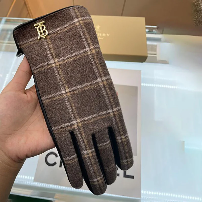 バーバリー コピー ヴィンテージチェック ブークレ&レザー グローブ Bae44399
