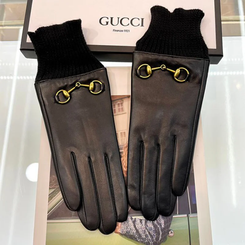 すぐ届 グッチ☆GG ホースビットレザーグローブ 手袋 コピー guf29004