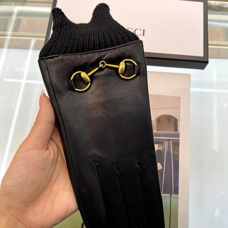 すぐ届 グッチ☆GG ホースビットレザーグローブ 手袋 コピー guf29004