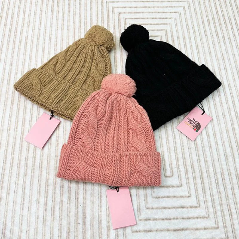 稀少 グッチxノースフェイス ロゴ ニット帽 コピー ビーニー ニットキャップ guh44079