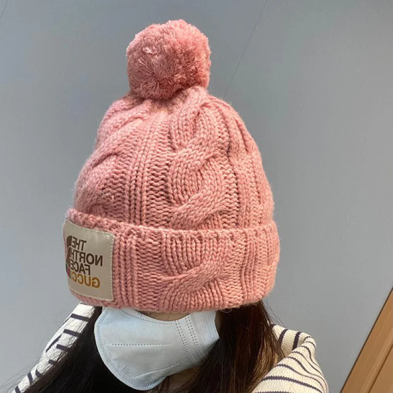 稀少 グッチxノースフェイス ロゴ ニット帽 コピー ビーニー ニットキャップ guh44079