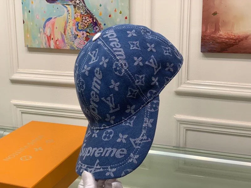 希少色シュプリーム ヴィトン キャップ コピー Perforated Camp Cap navy 2色 vub13408