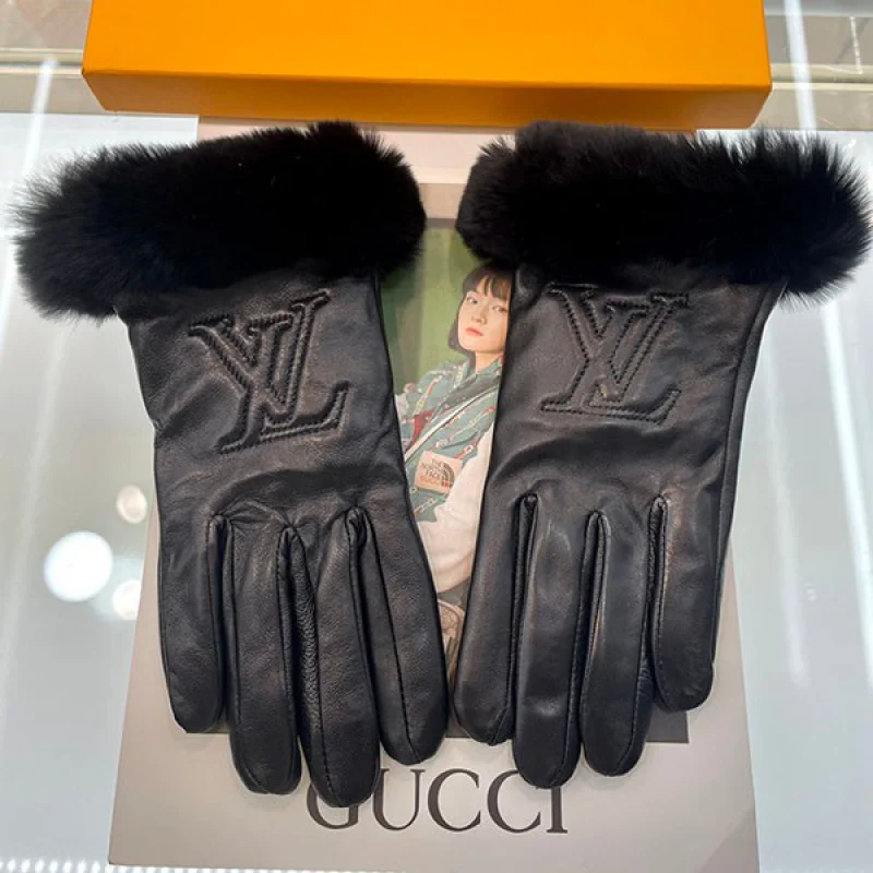 ルイヴィトン ロゴ レザー手袋 偽物 vus07983
