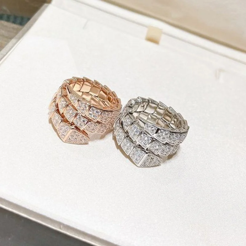 完売必至 ブルガリ コピー セルペンティ ヴァイパーリング ダイヤモンド☆18K 2色 Buf84531