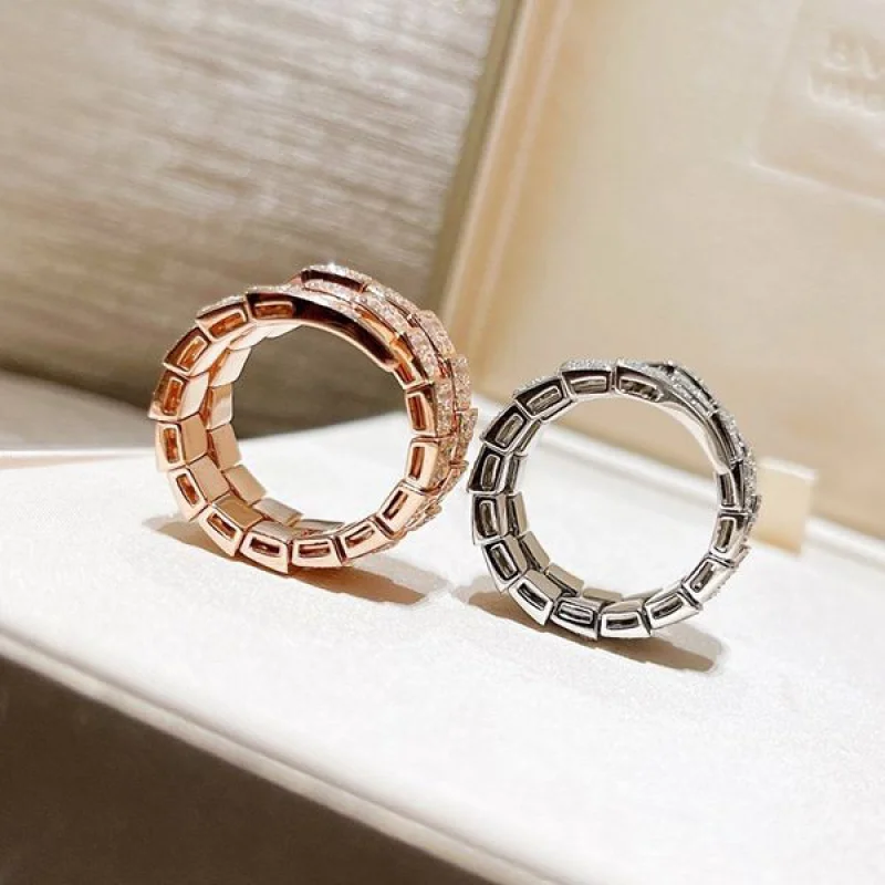 完売必至 ブルガリ コピー セルペンティ ヴァイパーリング ダイヤモンド☆18K 2色 Buf84531