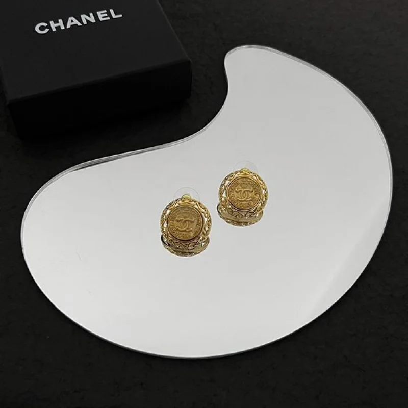 大人気!シャネル ピンク ゴールド丸形 ピアス スーパーコピー sha10696
