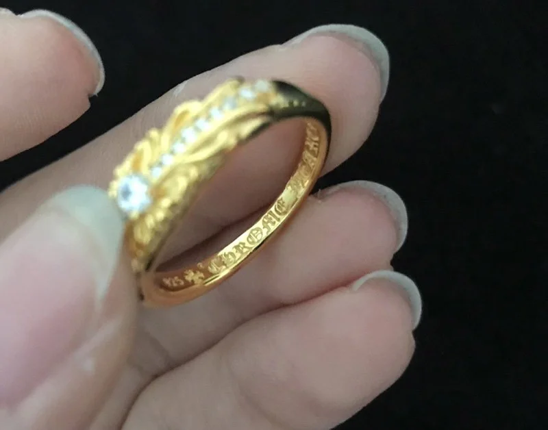 定番クロムハーツ フローラル 22kGold ダイアモンド ゴールド リング コピー 偽物 Kue61439