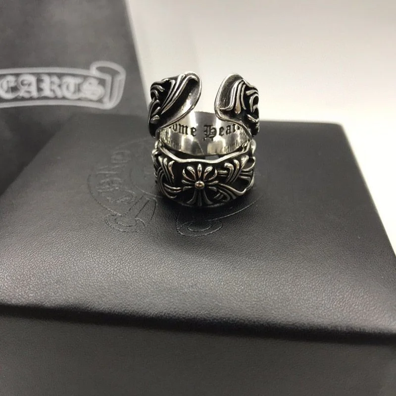 秋冬新作 クロムハーツ 偽物 フローラルクロス CHクロス リング Kul47391