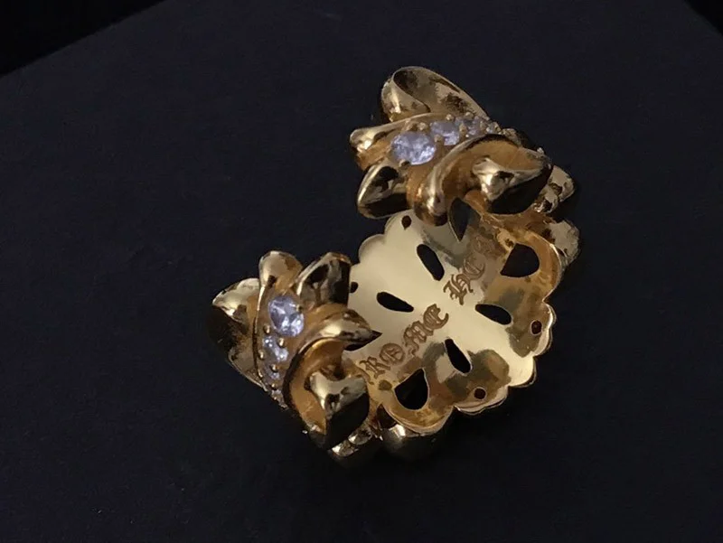 クロムハーツ フローラル 22kGold ダイアモンド ゴールド リング コピー Kul99750