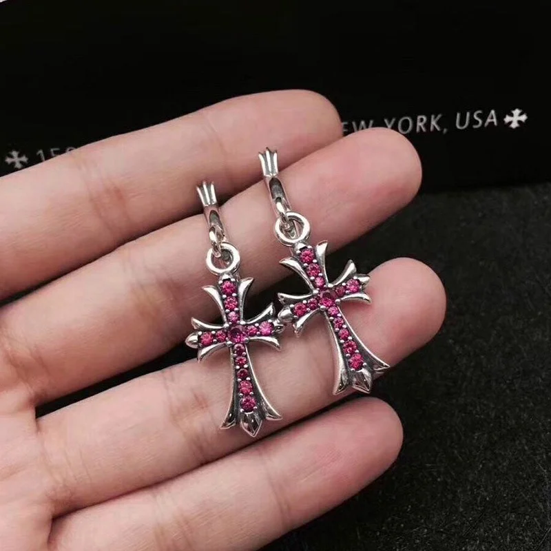 【日本未発売】クロムハーツ ピアス コピー タイニー CHクロス フープ イアリング Kux18727