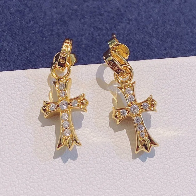 【限定カラー】クロムハーツ ピアス コピー インボイス BABYFAT 22k ダイア ゴールド Kux60897