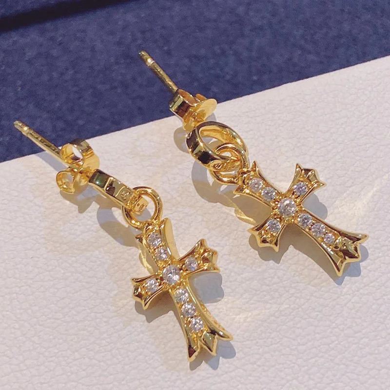 【限定カラー】クロムハーツ ピアス コピー インボイス BABYFAT 22k ダイア ゴールド Kux60897
