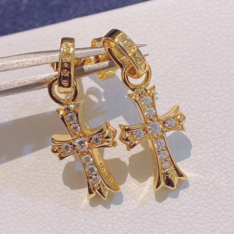 【限定カラー】クロムハーツ ピアス コピー インボイス BABYFAT 22k ダイア ゴールド Kux60897
