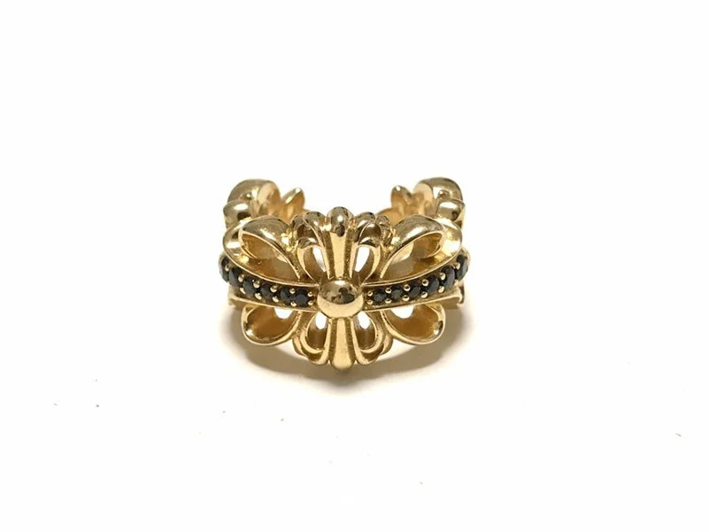 《大人気》クロムハーツ フローラル 22kGold ダイアモンド ゴールド リング スーパーコピー Kui61904