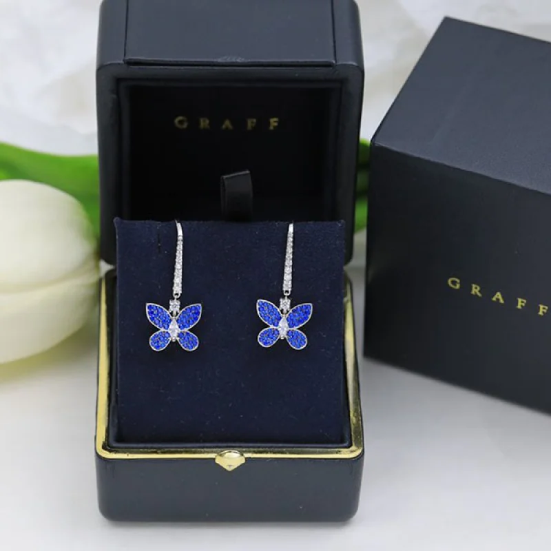 ★日本!!人気!グラフ GRAFF パヴェ バタフライ ダイヤモンド ドロップ イヤリング 偽物 gud10281
