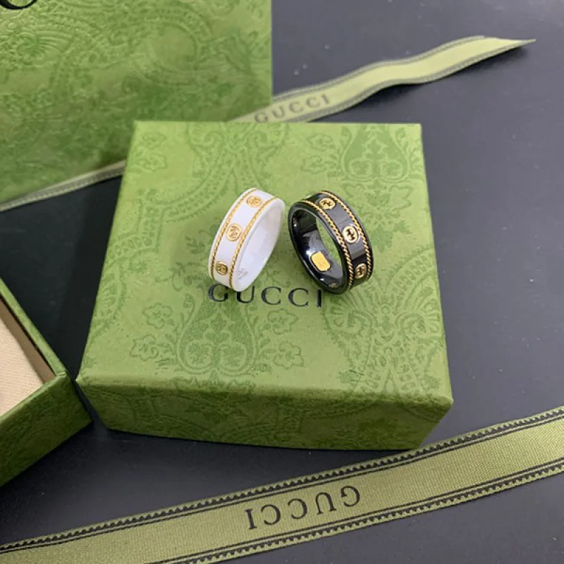 グッチ コピー インターロッキングG ジルコニア 18K リング 2色 gue63559