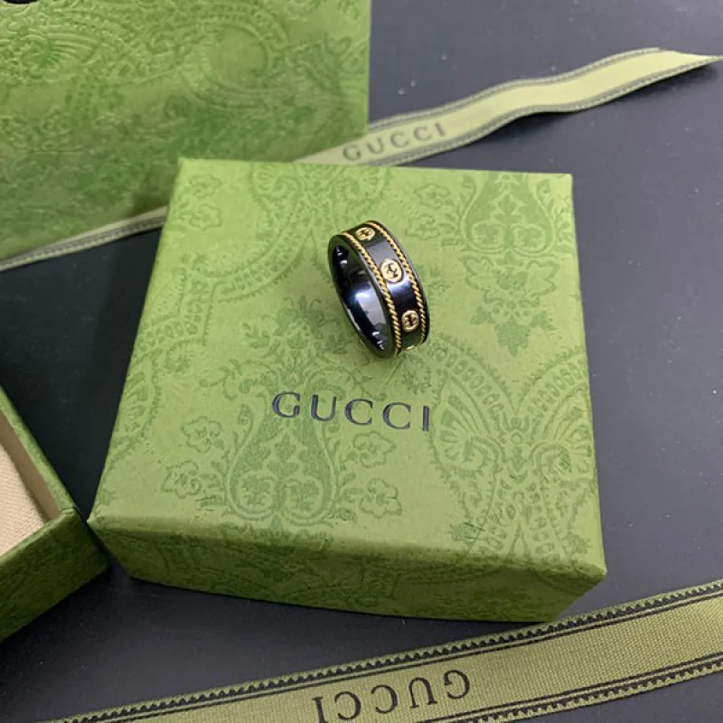 グッチ コピー インターロッキングG ジルコニア 18K リング 2色 gue63559