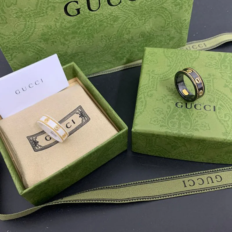 グッチ コピー インターロッキングG ジルコニア 18K リング 2色 gue63559