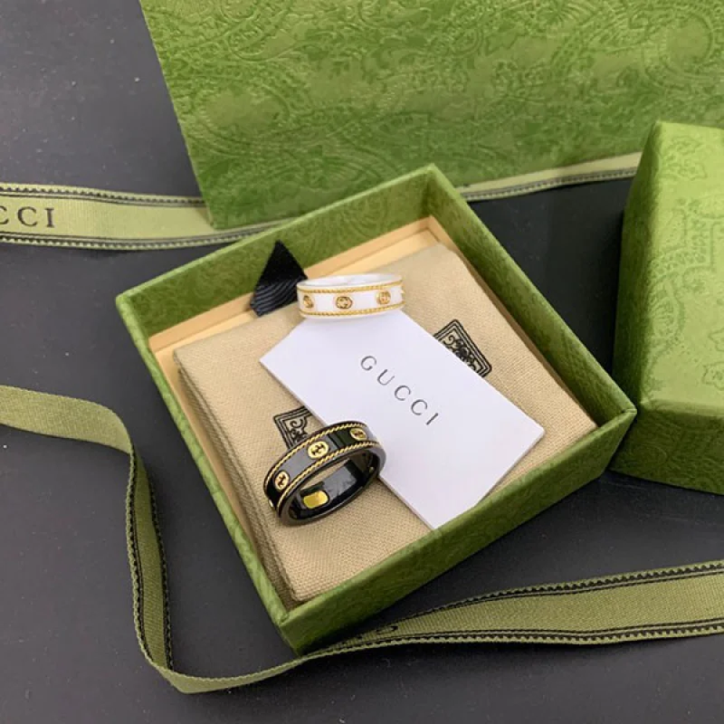 グッチ コピー インターロッキングG ジルコニア 18K リング 2色 gue63559
