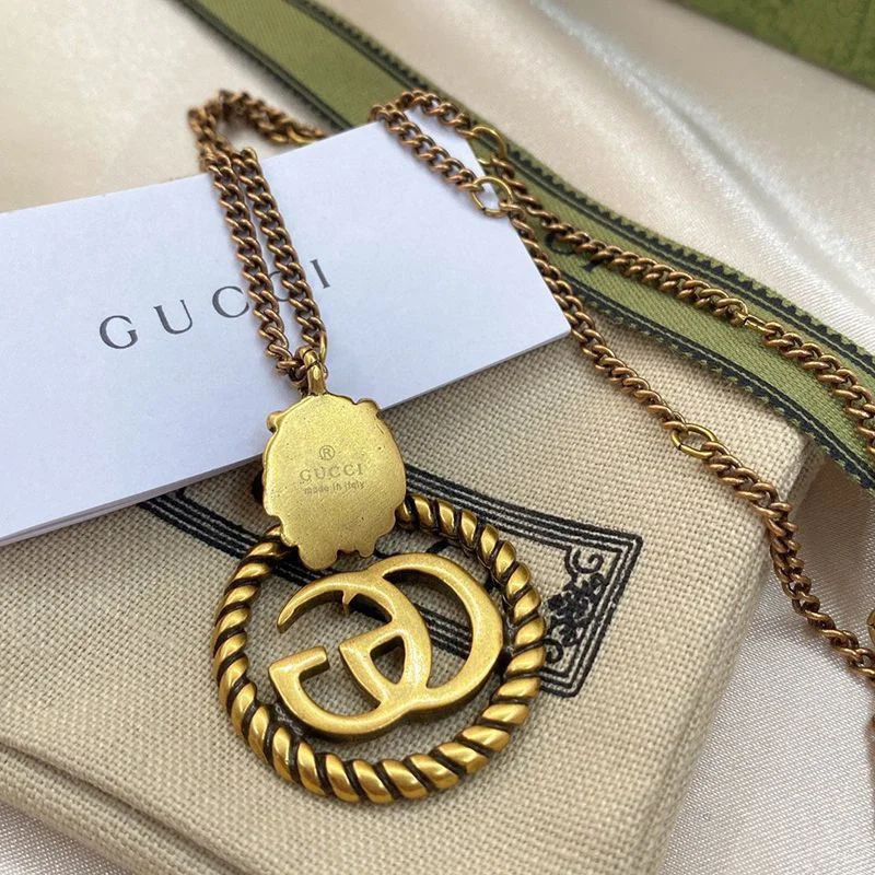 最安値挑戦 グッチ ダブルG付き ライオンヘッド コピー ネックレス guh20846