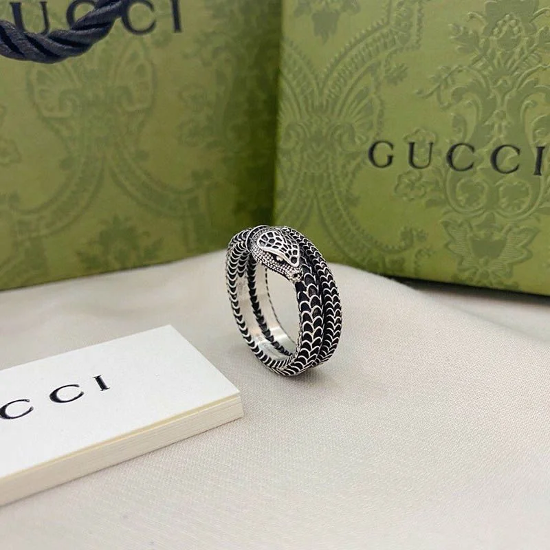 稀少 グッチ Garden silver snake スネーク リング 偽物 guy49069