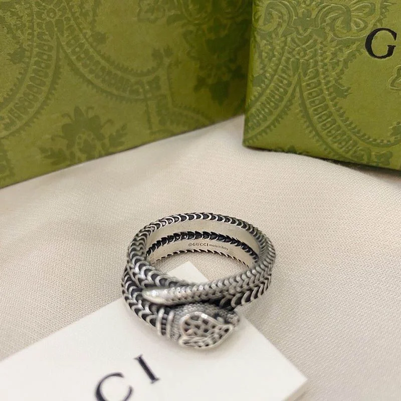 稀少 グッチ Garden silver snake スネーク リング 偽物 guy49069