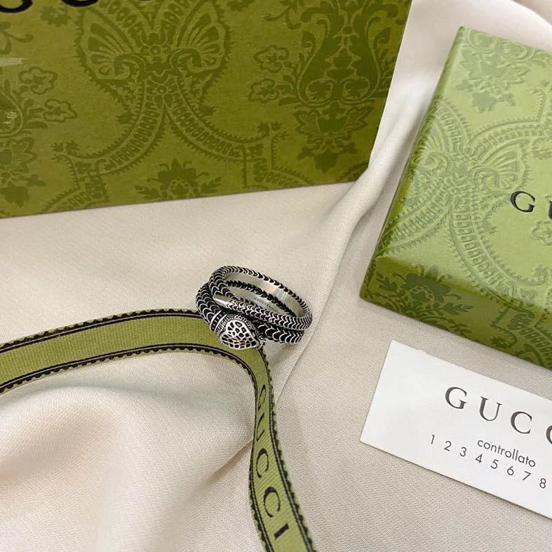 稀少 グッチ Garden silver snake スネーク リング 偽物 guy49069