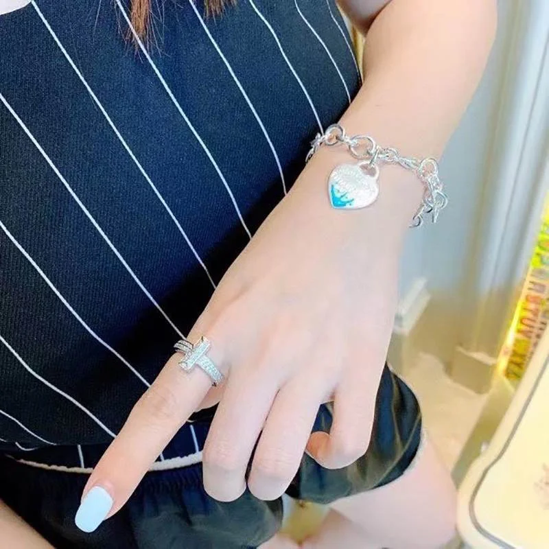 希少色 ティファニー◆ハートタグ ブレスレット 偽物 シルバー Tip12043