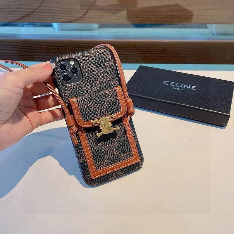 定番 セリーヌ☆iPhone12/13 pro ケース 偽物♪ストラップ付き Ceg83609