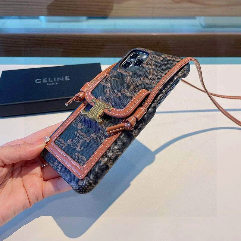定番 セリーヌ☆iPhone12/13 pro ケース 偽物♪ストラップ付き Ceg83609