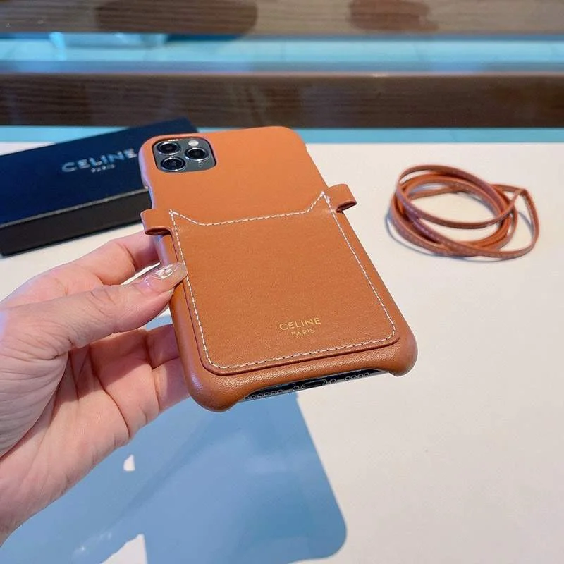 セリーヌ☆トリオンフ コピーストラップ付き iPhone11/12 pro ケース♪ Ces83619
