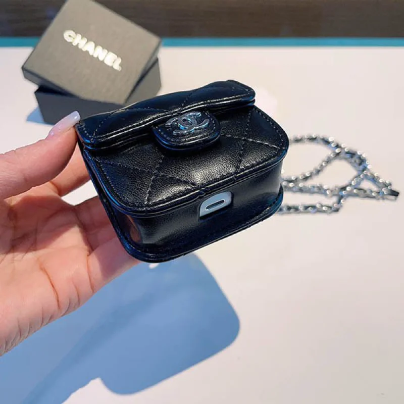 入手困難 シャネル ブラック Airpod ケース 偽物✦イヤホンケース shi83074