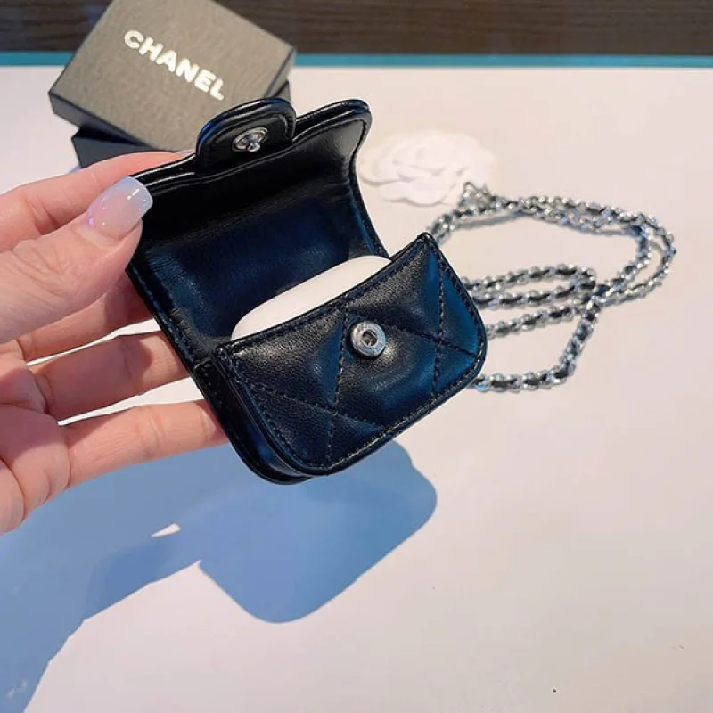 入手困難 シャネル ブラック Airpod ケース 偽物✦イヤホンケース shi83074