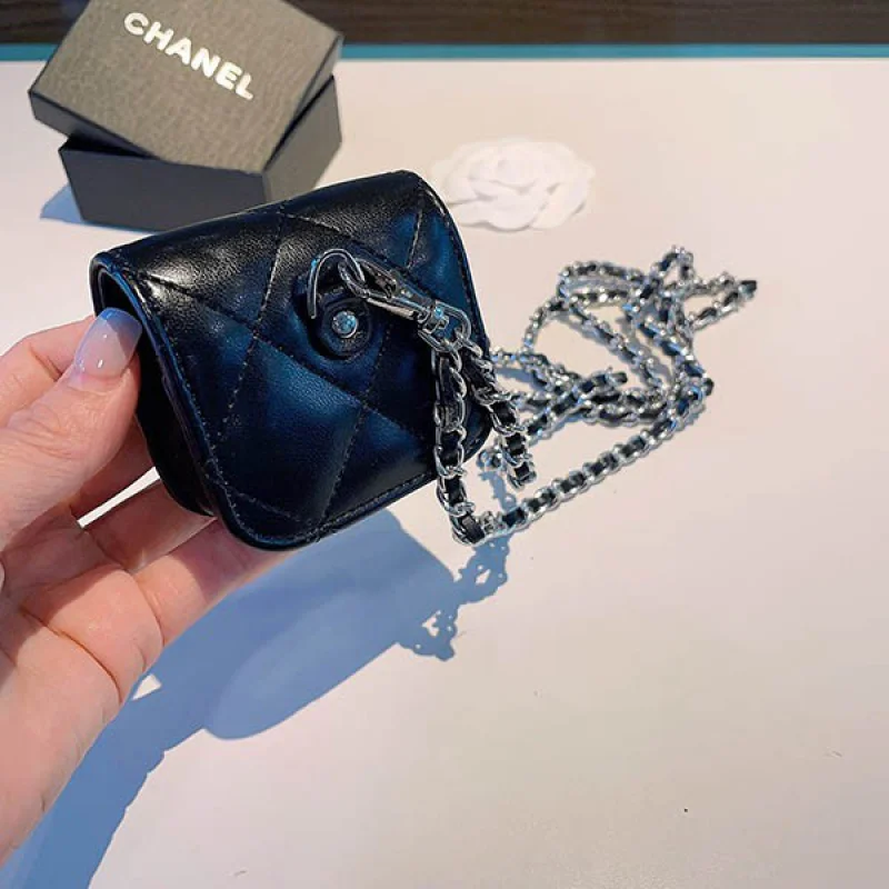 入手困難 シャネル ブラック Airpod ケース 偽物✦イヤホンケース shi83074