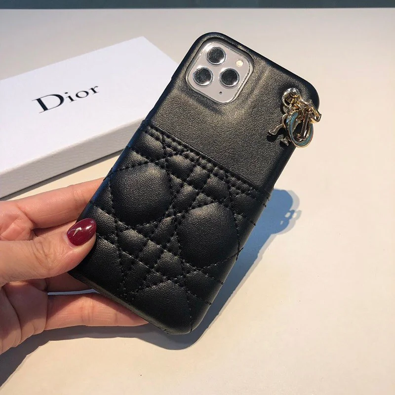 春もの新作 ディオール チャーム&カードスロット付き iPhoneケース偽物 dei87919