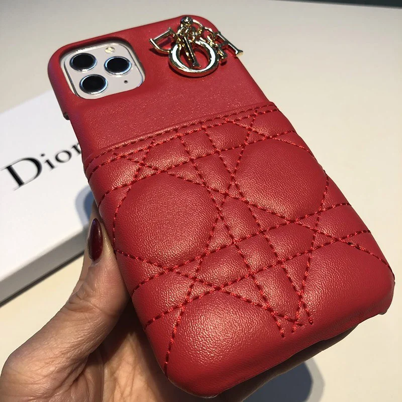 春もの新作 ディオール チャーム&カードスロット付き iPhoneケース偽物 dei87919