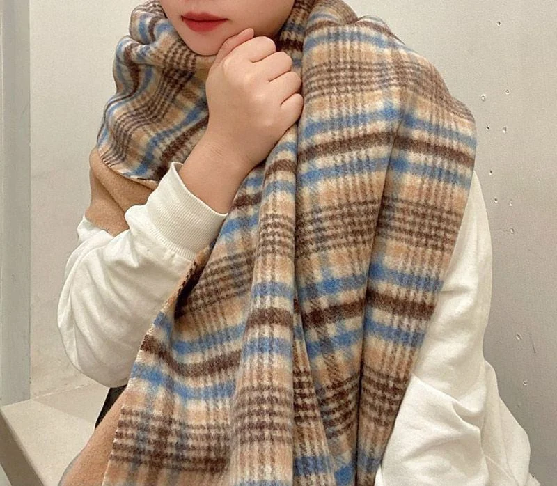 日本未入荷 グッチ チェック カシミヤ 偽物 スカーフ gub13958
