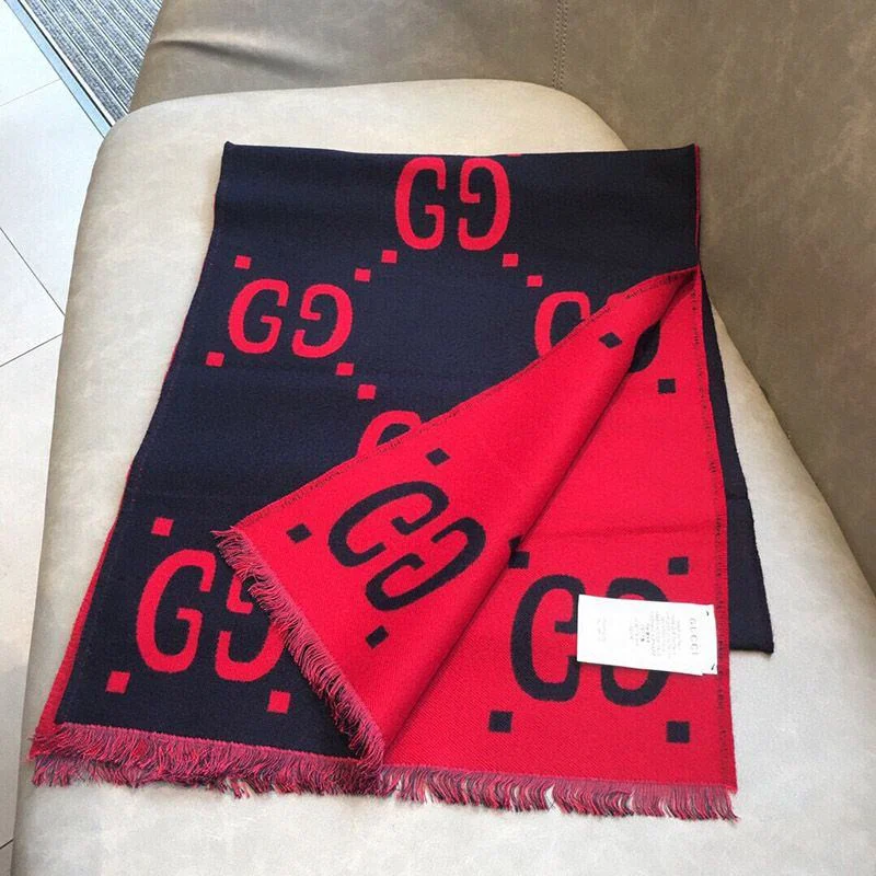 超希少!グッチ★GGウール ラメ ジャカード スカーフ/マフラー guj67361