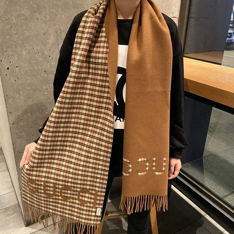 完売必至 グッチ チェック カシミヤ コピー スカーフ gux70461