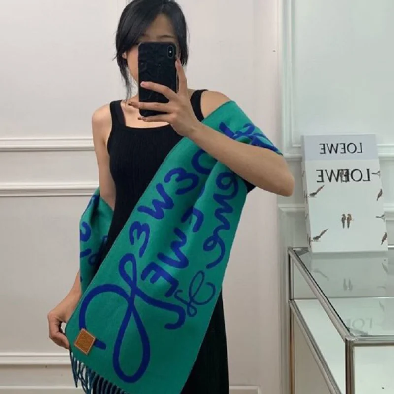 大人気!ロエベ コピー ウール&カシミヤ ロゴ入りスカーフ loq67780
