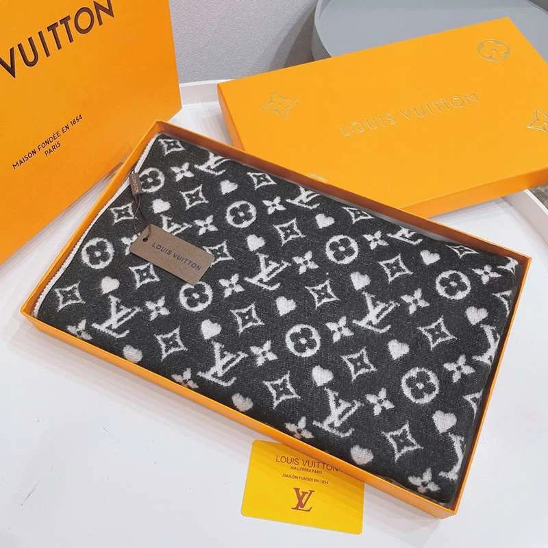 稀少 ルイヴィトン カシミヤ タッセル マフラ 偽物 vud66720