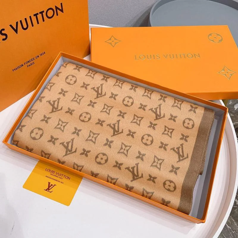 暖かい♪【ルイヴィトン】エシャルプ・モノグラム偽物 ストライプス マフラー vuq47469