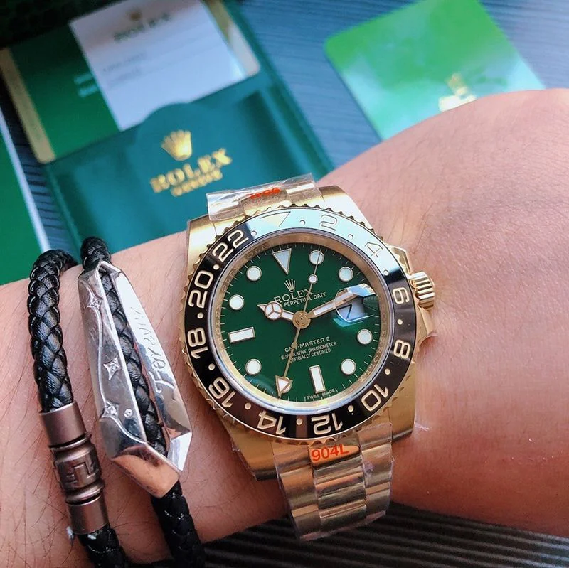 ロレックス GMTマスター2 コピー 時計 自動巻き メンズ グリーン 40.0mm 116718LN