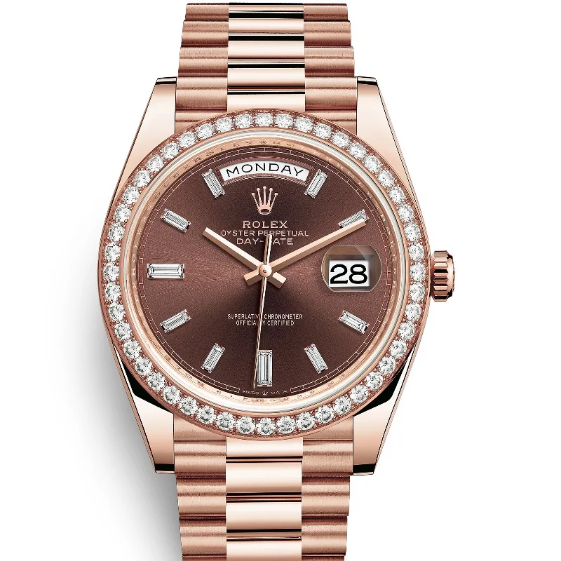 ロレックス ROLEX デイデイト 偽物 時計 40mm チョコレート メンズ 228345RBR