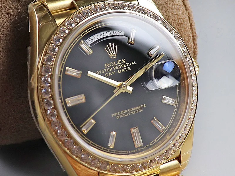 ロレックス 偽物 デイデイト 時計 40mm ブラック メンズ 228348RBR