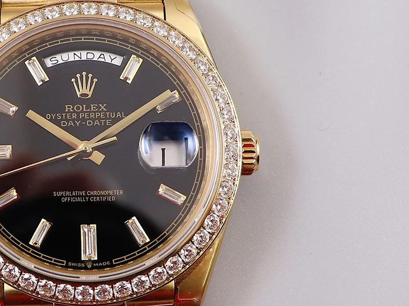 ロレックス 偽物 デイデイト 時計 40mm ブラック メンズ 228348RBR