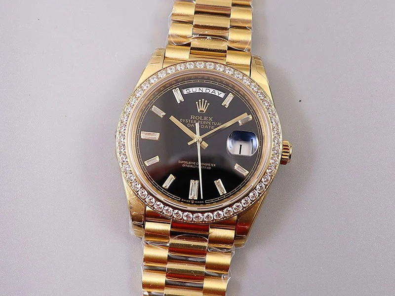 ロレックス 偽物 デイデイト 時計 40mm ブラック メンズ 228348RBR