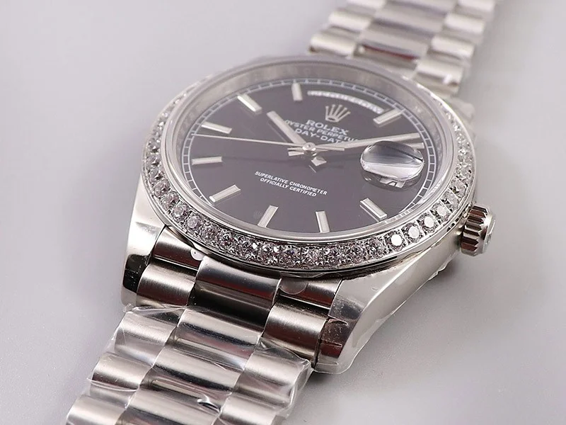 ロレックスROLEX スーパーコピー デイデイト腕時計 40mm ブラック メンズ 228349RBR