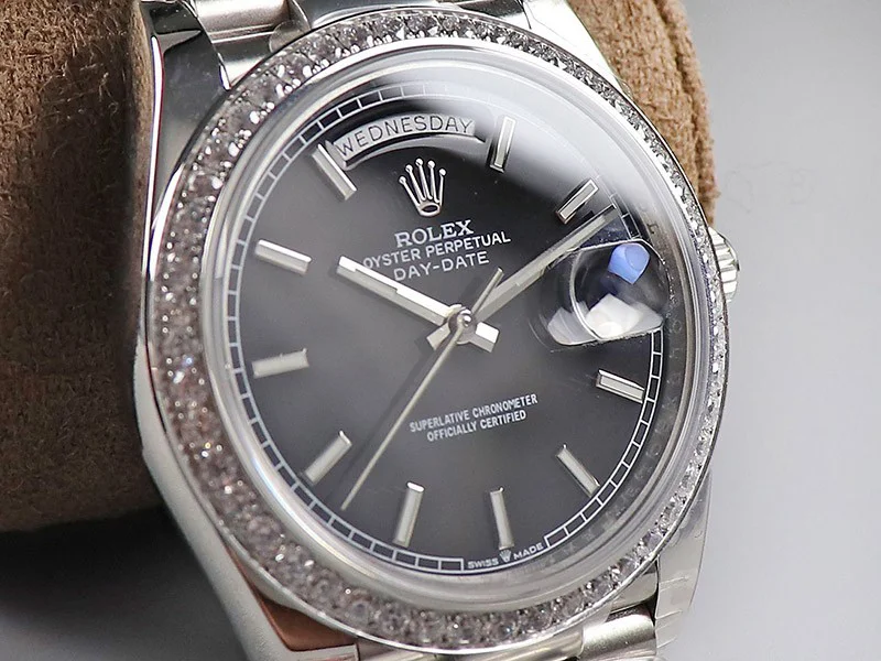 ロレックスROLEX スーパーコピー デイデイト腕時計 40mm ブラック メンズ 228349RBR